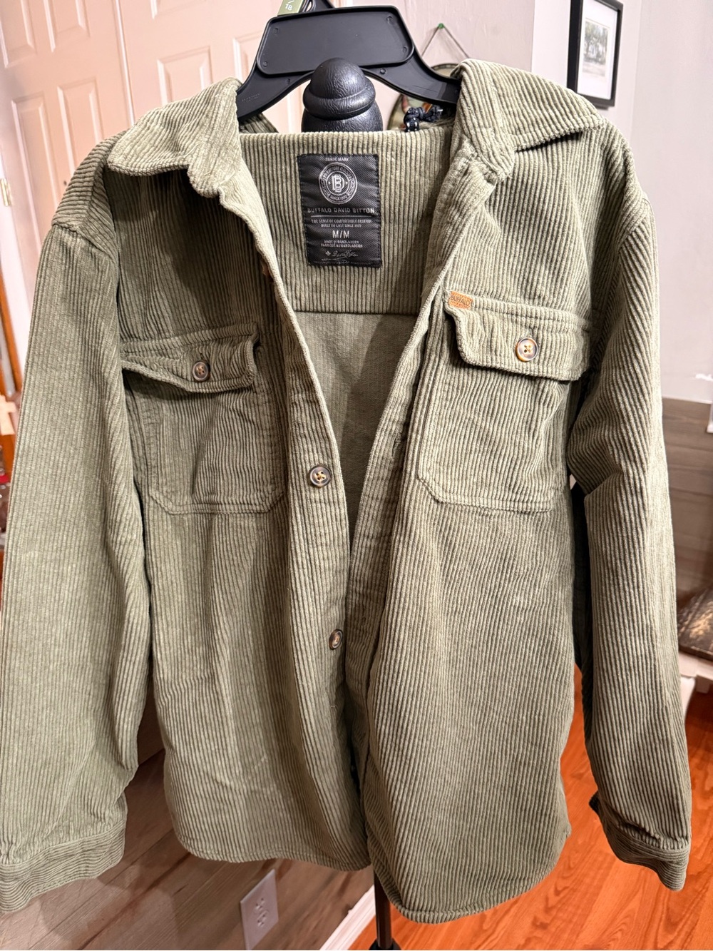 Buffalo David Bitton Olive Green Corduroy Shirt Jacket